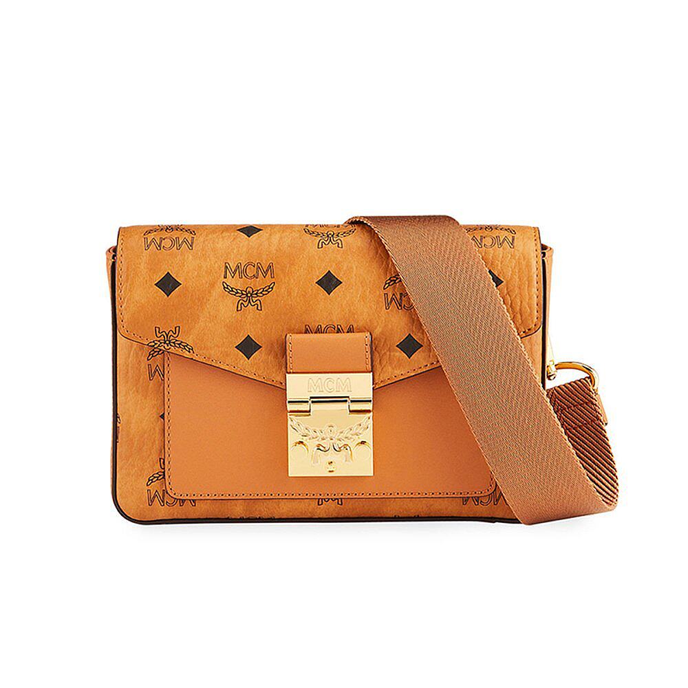 香港直发mcm millie女干邑色老花满印信封包斜挎包mmrbsmeo3