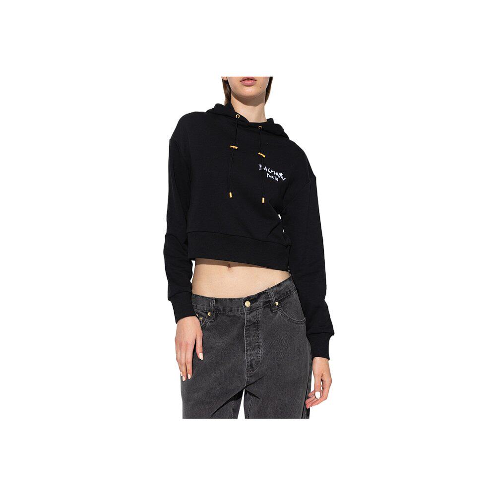 香港直邮潮奢balmain巴尔尔曼女士短款连帽卫衣卫衣