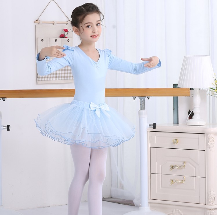女童舞蹈儿童练功春夏长短短袖小女孩跳舞芭蕾舞儿童演出服