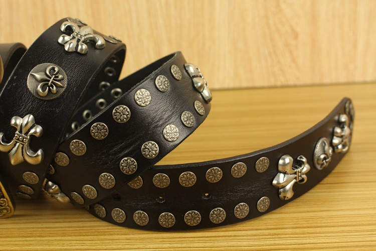 纯铜青龙男士皮带柳丁真皮腰带个性铆钉钉头腰带