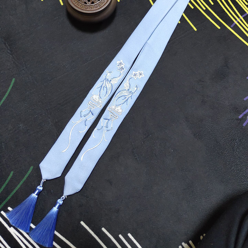 古风发带头绳 超仙汉服凤凰头饰女束发刺绣饰品孔雀古装配饰流苏