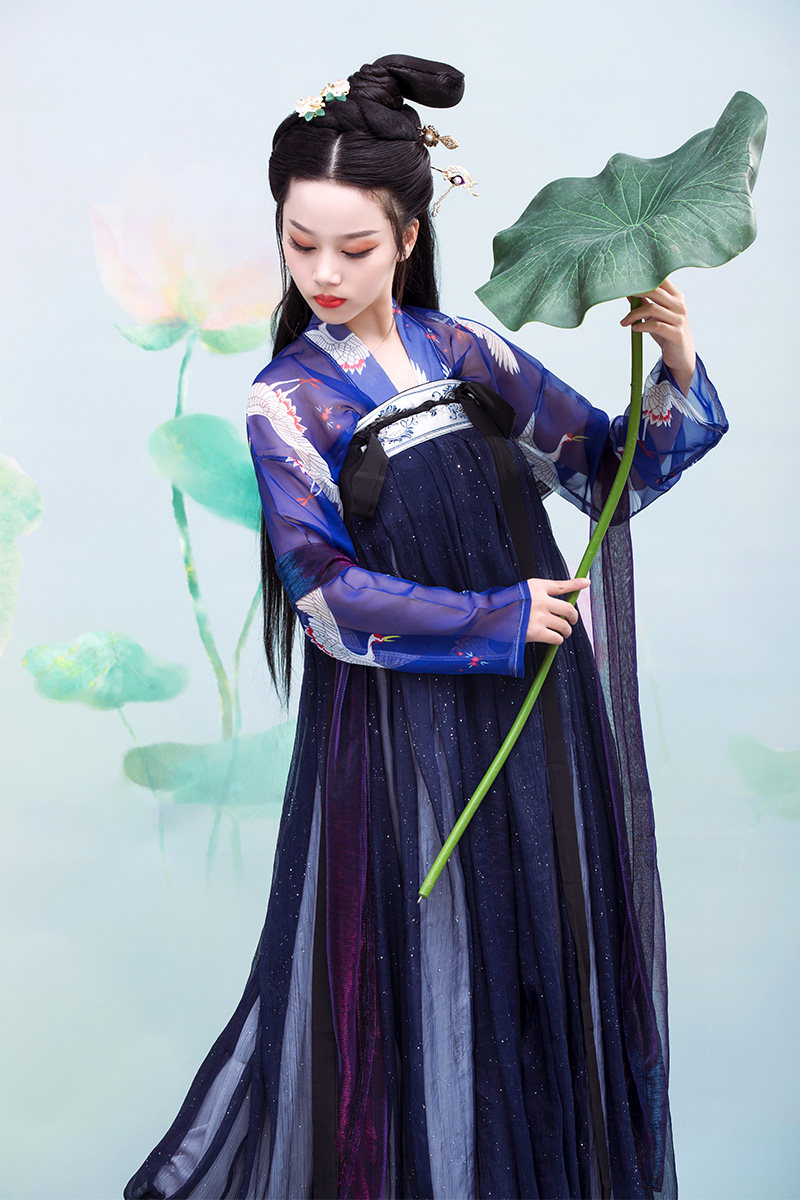 汉服鹤归女中国风齐胸襦裙古风樱花超仙学生汉服