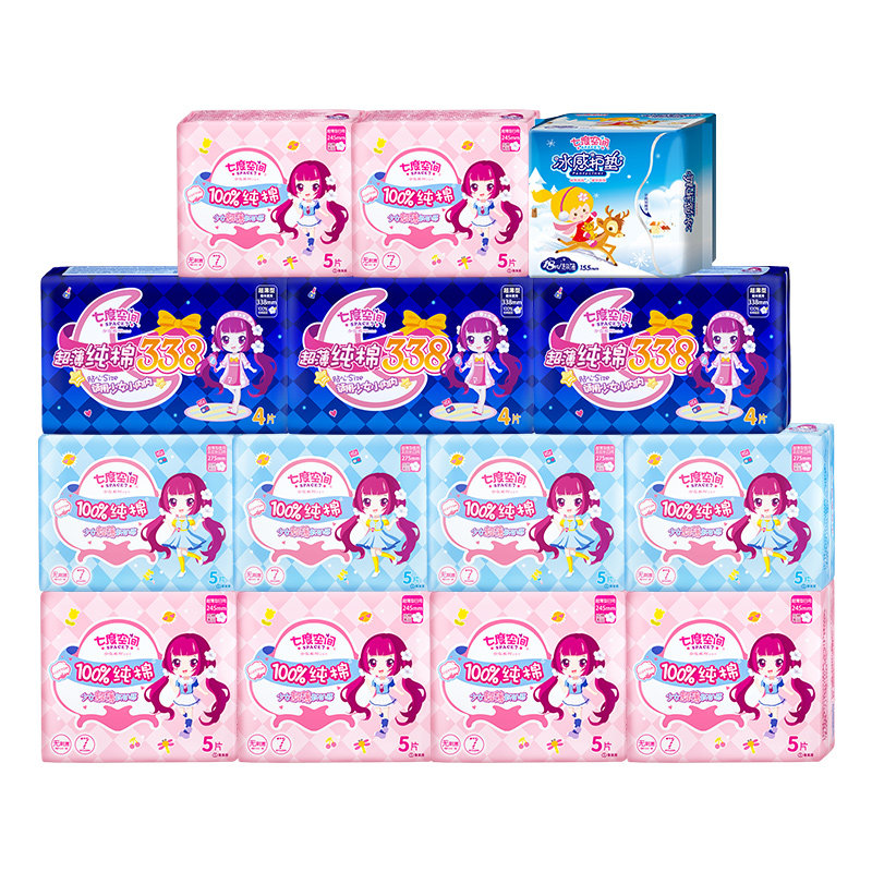 七度空间卫生巾整箱日用夜用混合纯棉姨妈组合正品卫生巾