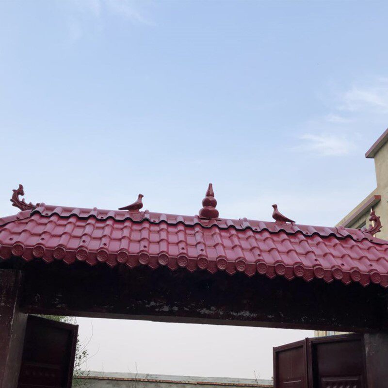 饰热销 吉祥鸽和平鸽asa合成树脂瓦仿古竹节琉璃配件隔热屋脊面装