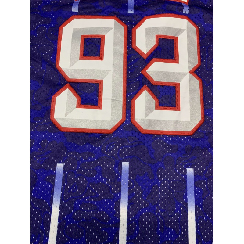 安逸猴联名火箭93号深蓝色复古刺绣球衣篮球运动服篮球服