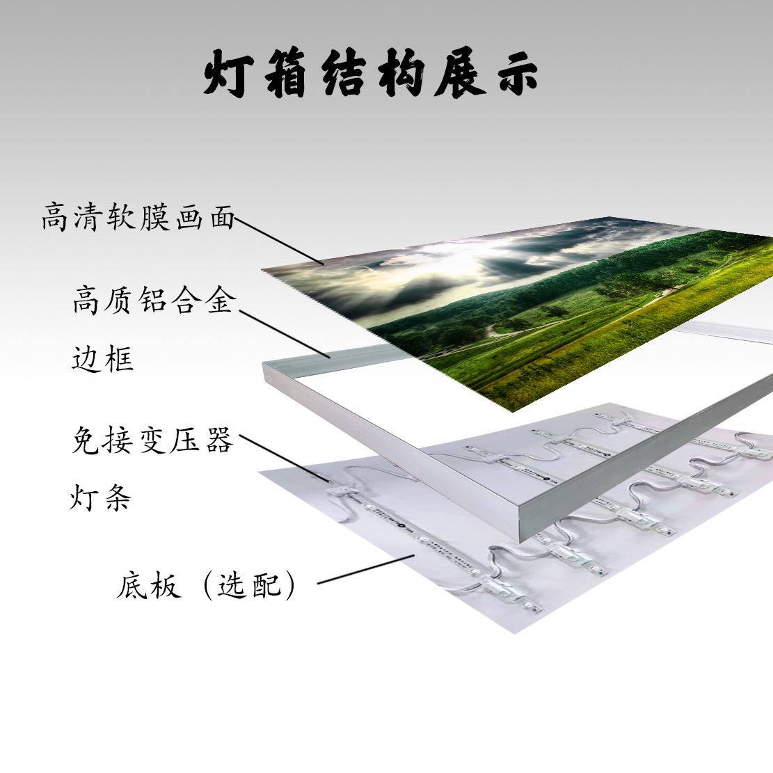 uv软膜卡布灯箱白色天花透光灯膜室内定制灯箱