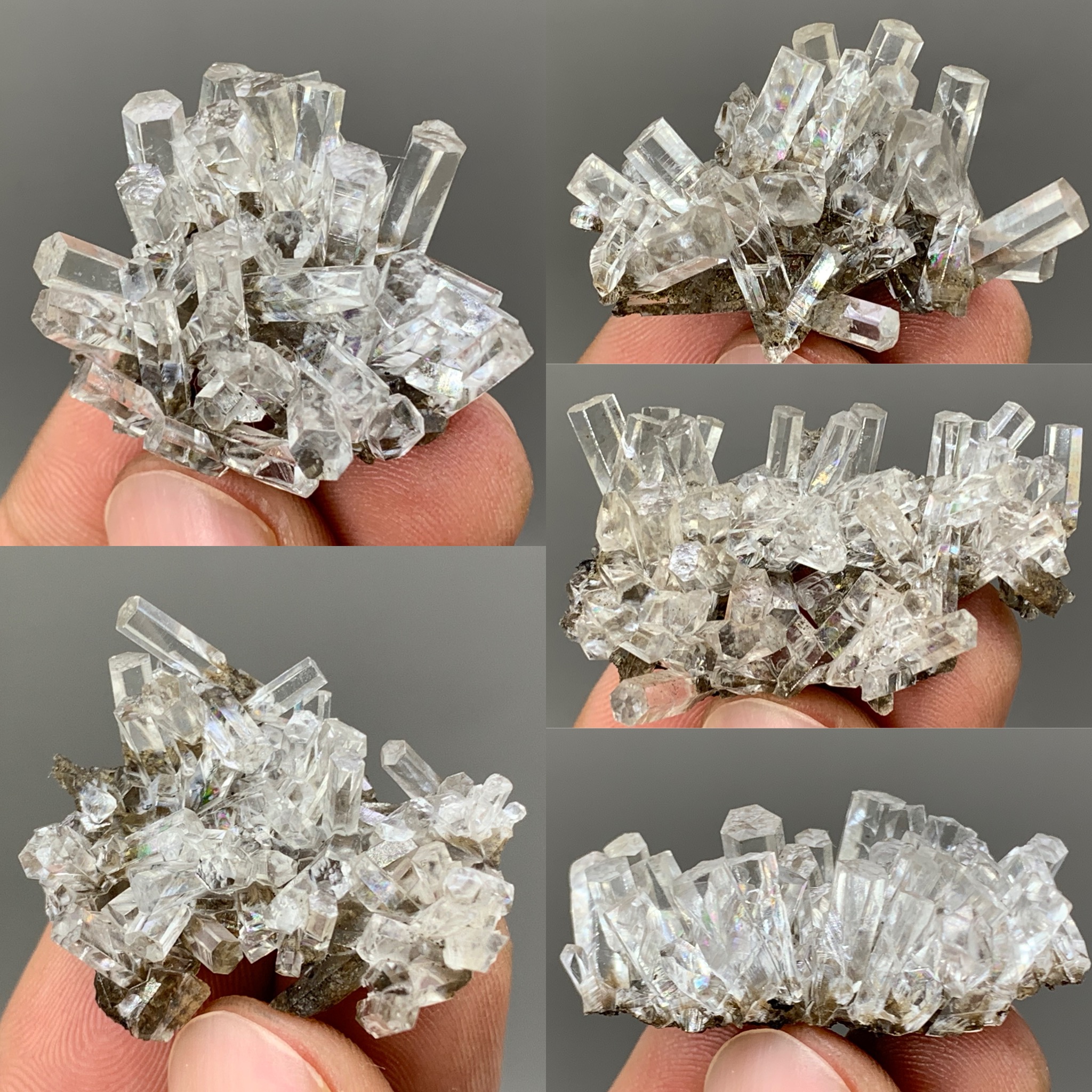 天然极光方解石矿物晶体矿石原石矿标观赏摆件摆件