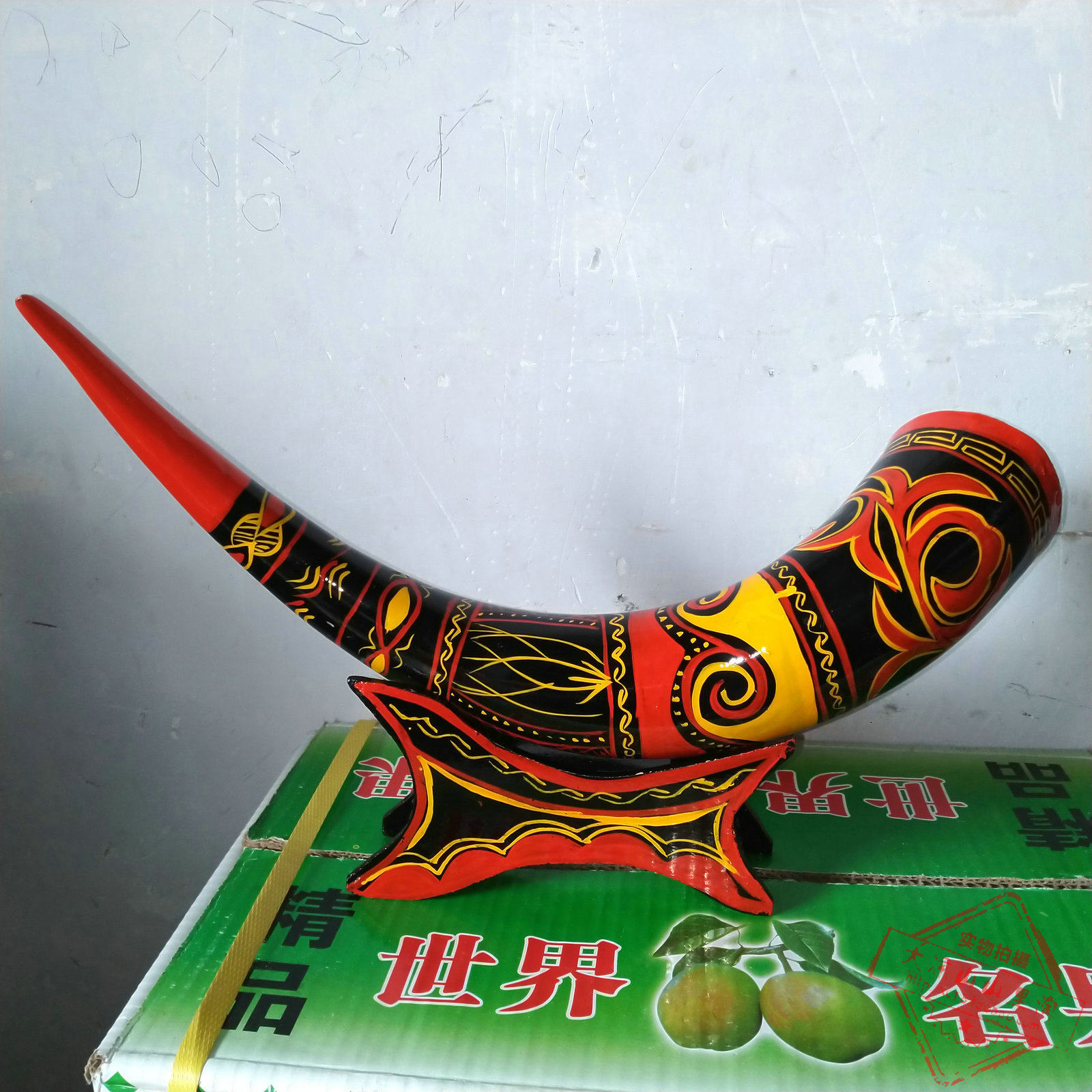 牛角四川川大凉山西昌彝族漆器手工艺品正宗彩绘漆器