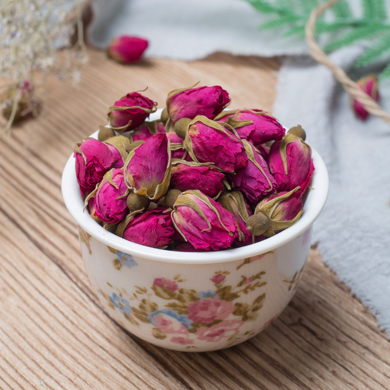 天然大朵平阴玫瑰花茶干玫瑰非特级云南墨红金边玫瑰花冠茶包组合