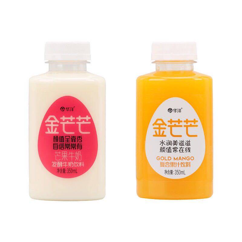华洋金芒芒果牛奶复合果肉饮料350ml/1.