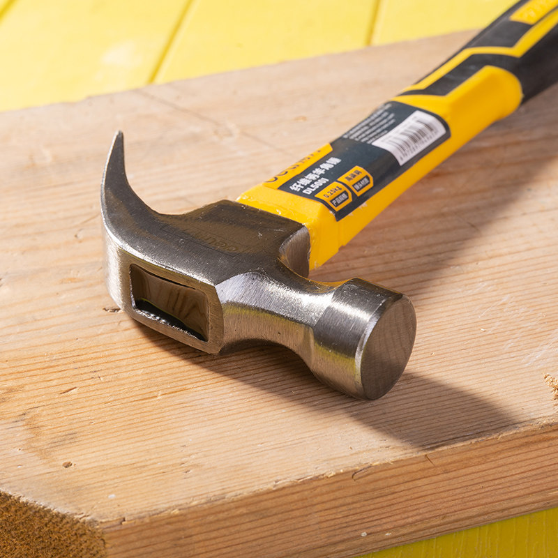 得力工具纤维柄羊角锤高碳钢锤头锤子多功能榔头木工装修工具家用