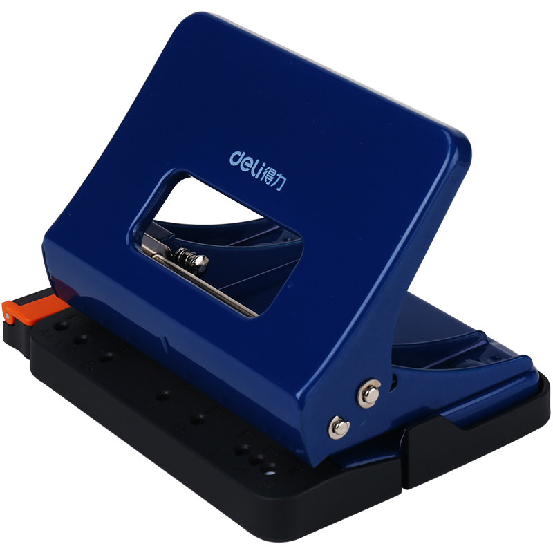 得力0141两孔打孔器省力打孔机装订打孔机办公圆孔手动开孔器