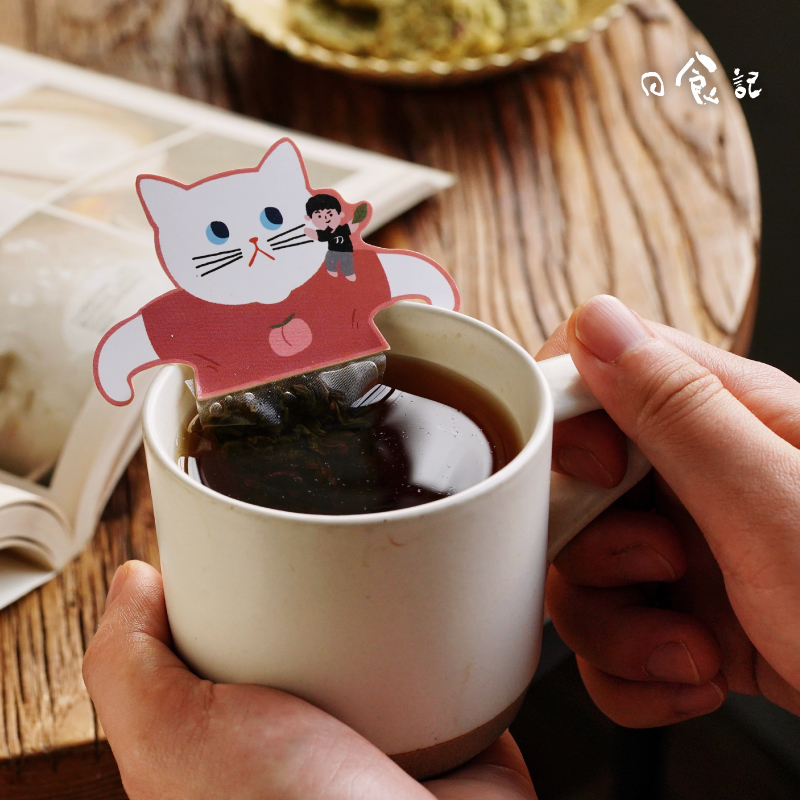 日食记白桃乌龙茶3片装泡澡酥饼创意挂耳茶包茶叶泡茶包