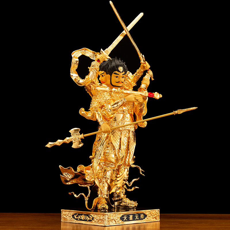 天蓬元帅台湾铜鎏神像供奉摆件道教护法法神北极摆件