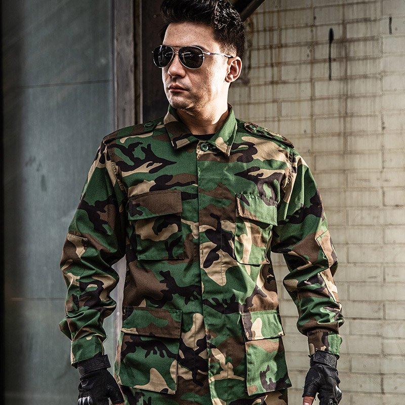正版迷彩服套装男春秋新式军训耐磨加厚冬季男士绿色户外工作服女