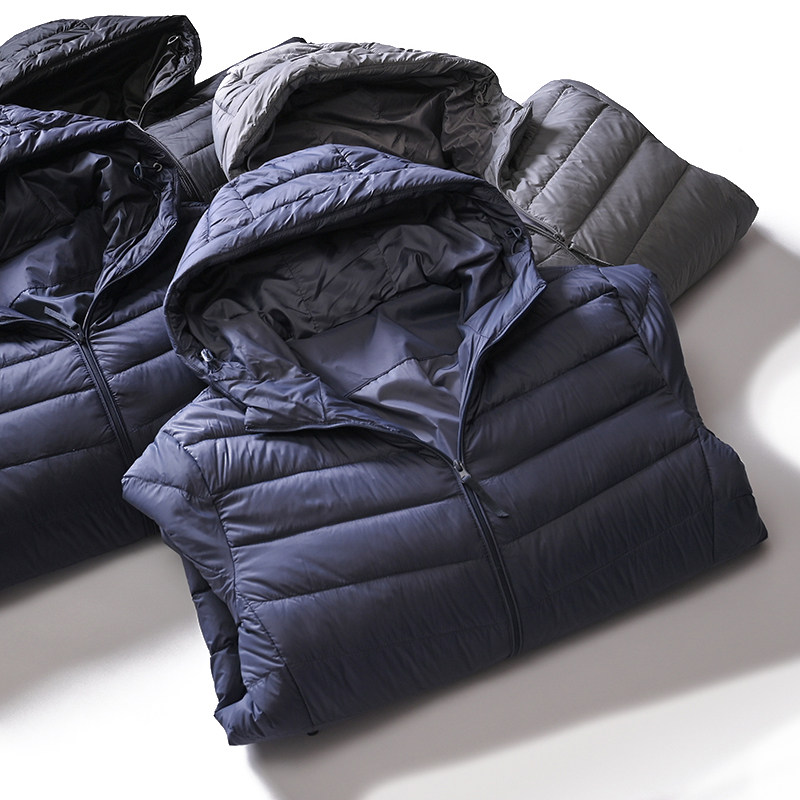 羽绒服休闲连帽防水保暖男士蓬松高蓬松有型轻薄羽绒服