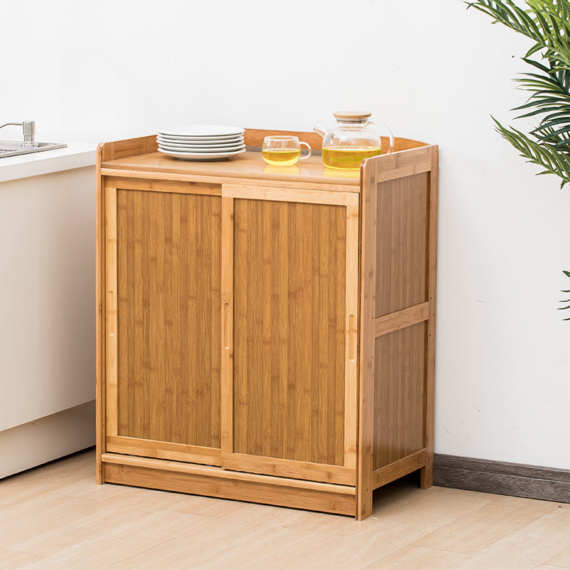 楠竹移门餐边柜现代简约茶水水柜餐厅碗橱橱柜北欧餐边柜