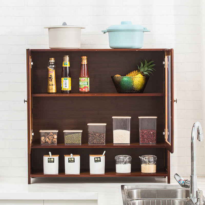 楠竹防虫碗柜厨房台面菜柜多功能碗橱餐边柜