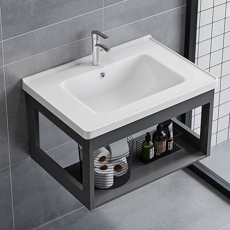 网红陶瓷挂墙阳台洗手盆柜组组合壁挂洗脸盆家用挂墙式洗脸盆