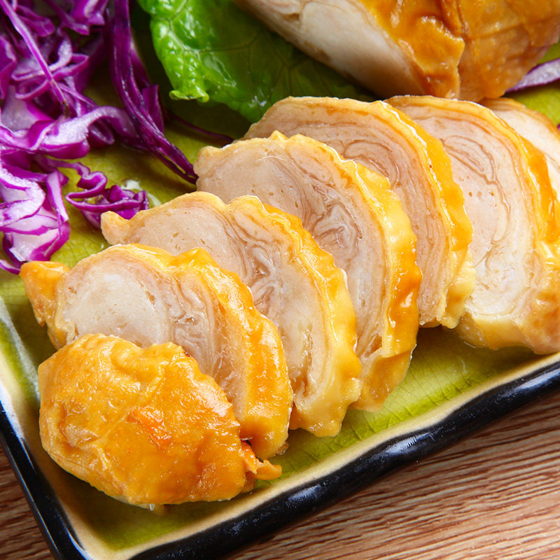 鸭皮卷特色冷盘小菜台湾鸭皮鲍鱼卷开袋即厦门凉菜