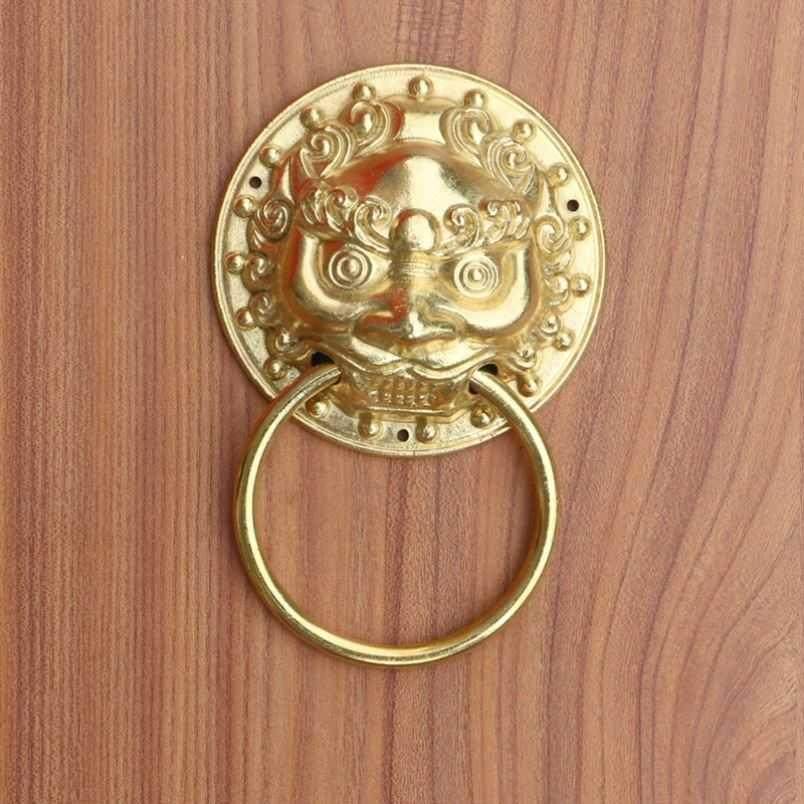 拉环门环环扣兽头对开狮头门饰门把手大门口门上小拉手