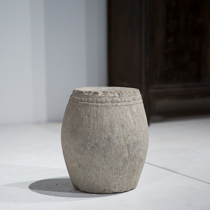 古董摆件石雕装饰庭院门厅收藏物件凳老石鼓摆件