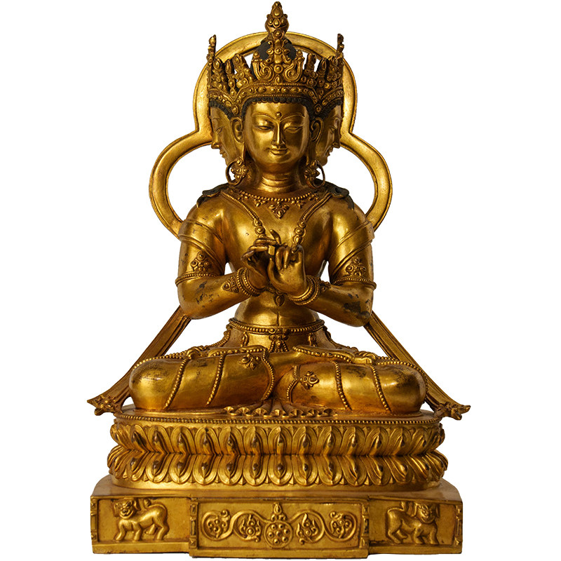 佛像清代铜鎏金大如来如来佛文玩古董收藏真品装饰摆件