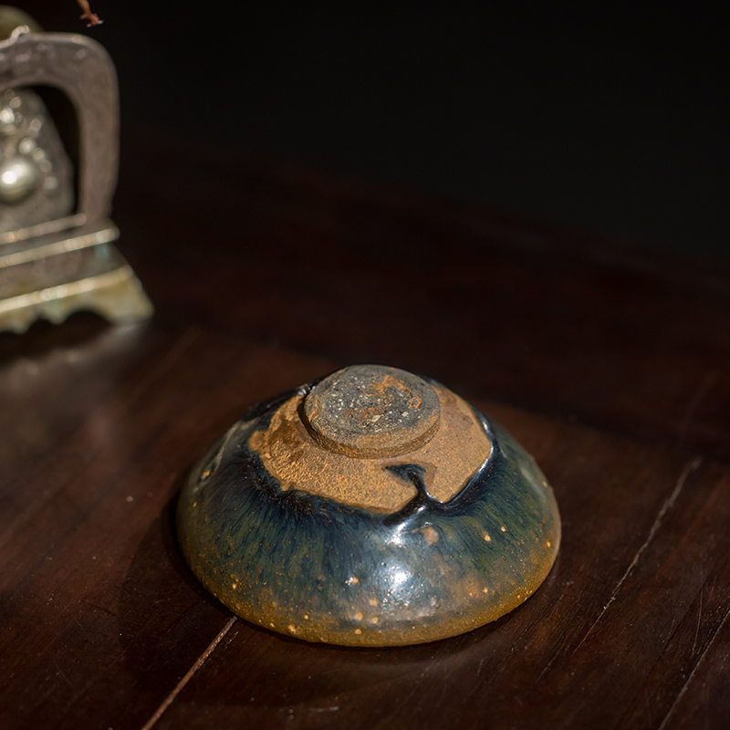 明代建窑兔毫盏老物件文玩古董瓷器收藏真品客厅书房桌面摆件建盏