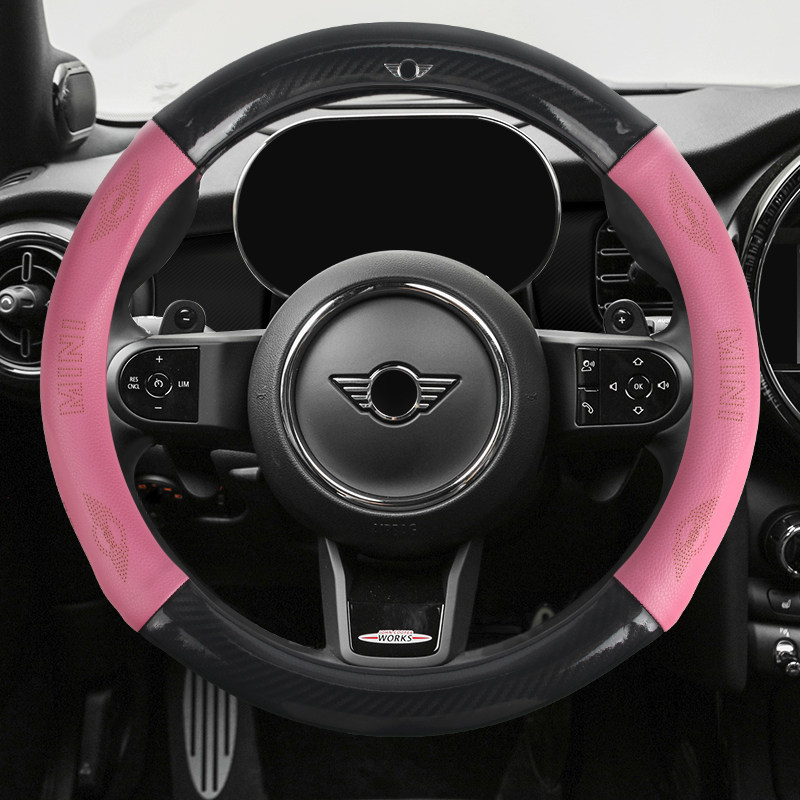方向盘适用于宝马minicooper汽车四季通用皮革拼接方向盘套