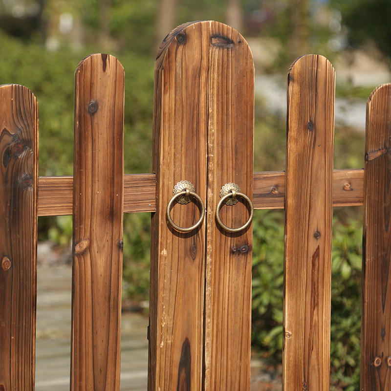 栅栏门栏珊碳化木篱笆栏栏庭院花园小院装饰民宿栏栅别野护栏
