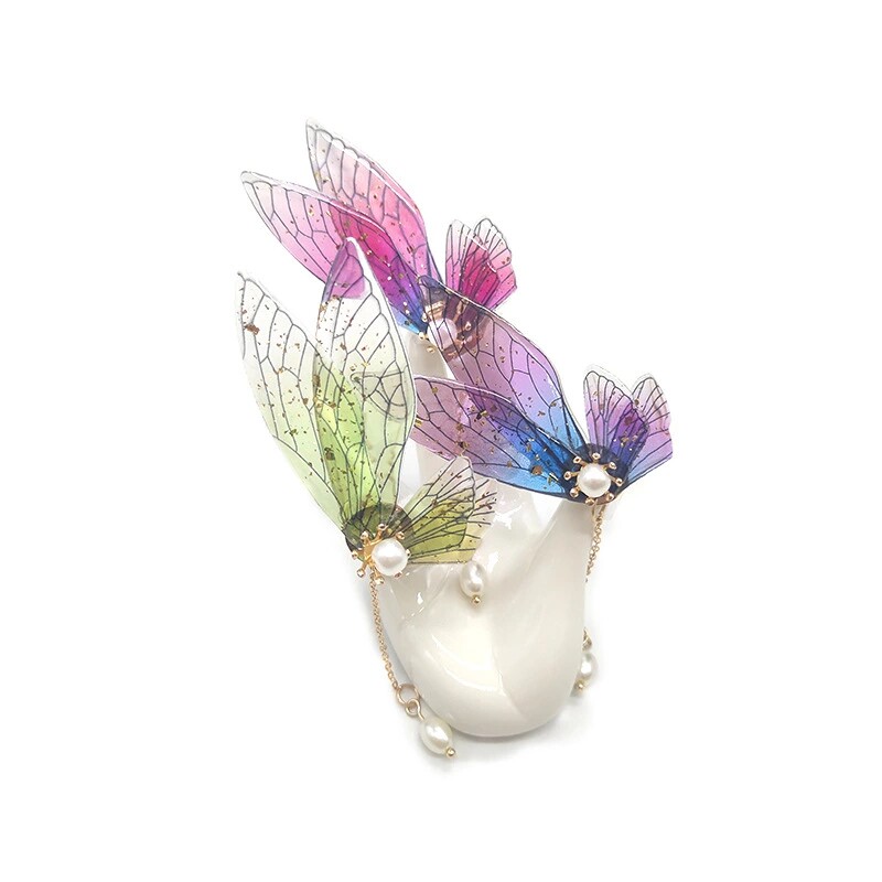 发饰梦幻精灵头饰翅膀超仙蝴蝶汉服古风点缀发饰