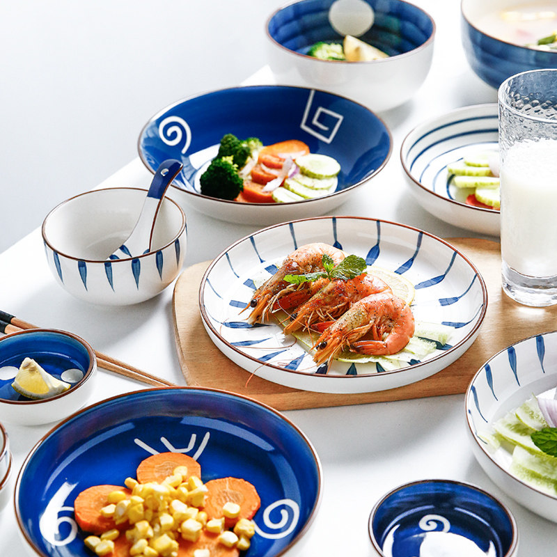 碗盘嘉许日式餐具网红菜碗沙拉盘子大码盛汤碗