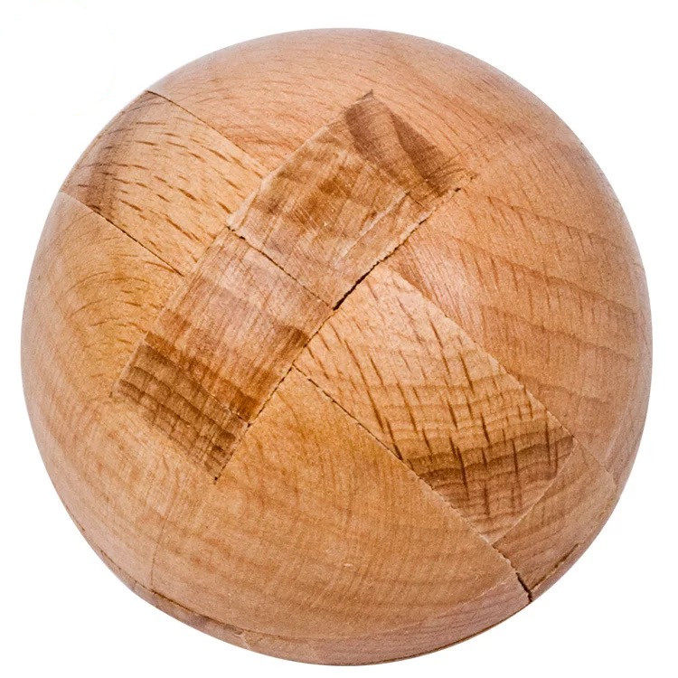 榉木圆球孔明锁木制鲁班高难度拆装智力古典益智玩具解锁