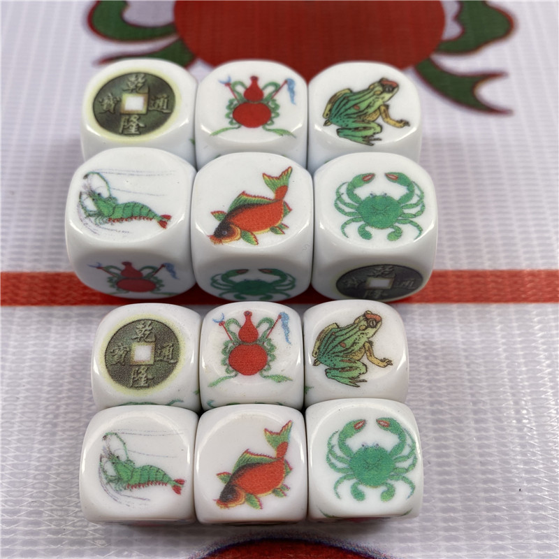 葫芦包邮鱼虾蟹色金钱虾色青蛙骰子帆布手摇色子