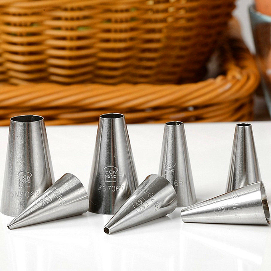 三能圆口裱花写字马卡龙泡芙曲奇挤花sn7064sn7065裱花嘴