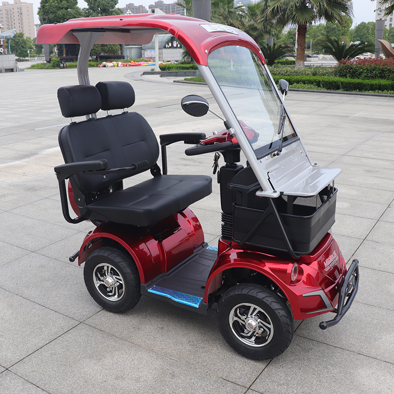 小巴士e100双人座老年人代步车四轮残疾电瓶车老人助力电动车智能