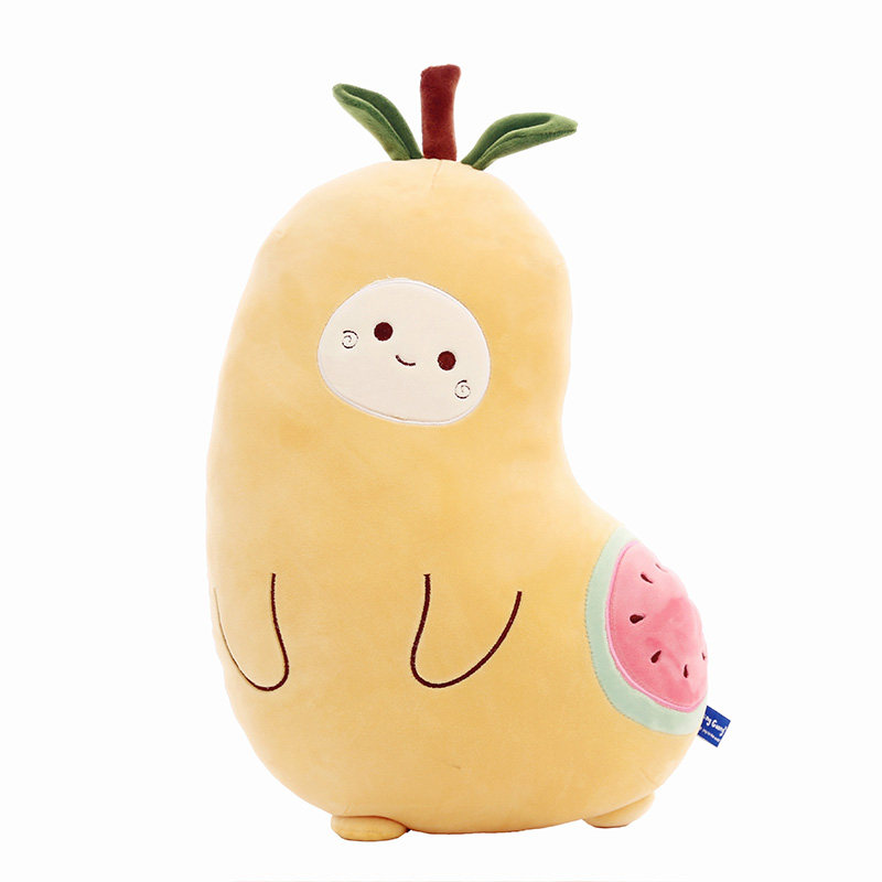 ins可爱梨抱枕毛绒玩具创意水果公仔床上睡觉抱枕儿童生日礼物女