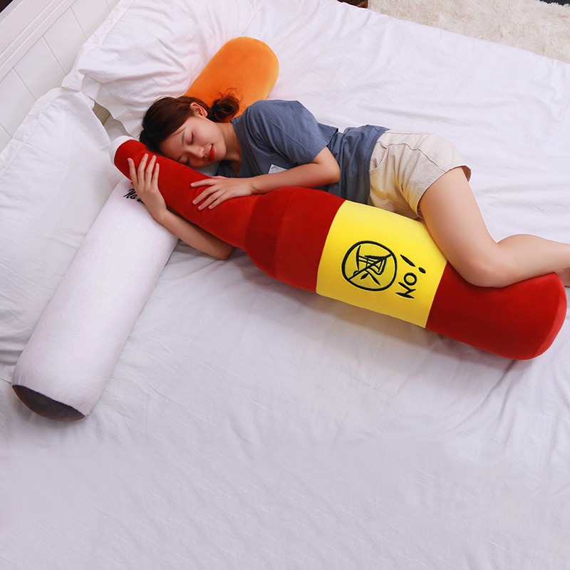 酒瓶公仔香烟长条毛绒玩具男朋友枕头睡觉抱枕懒人毛绒布艺类玩具