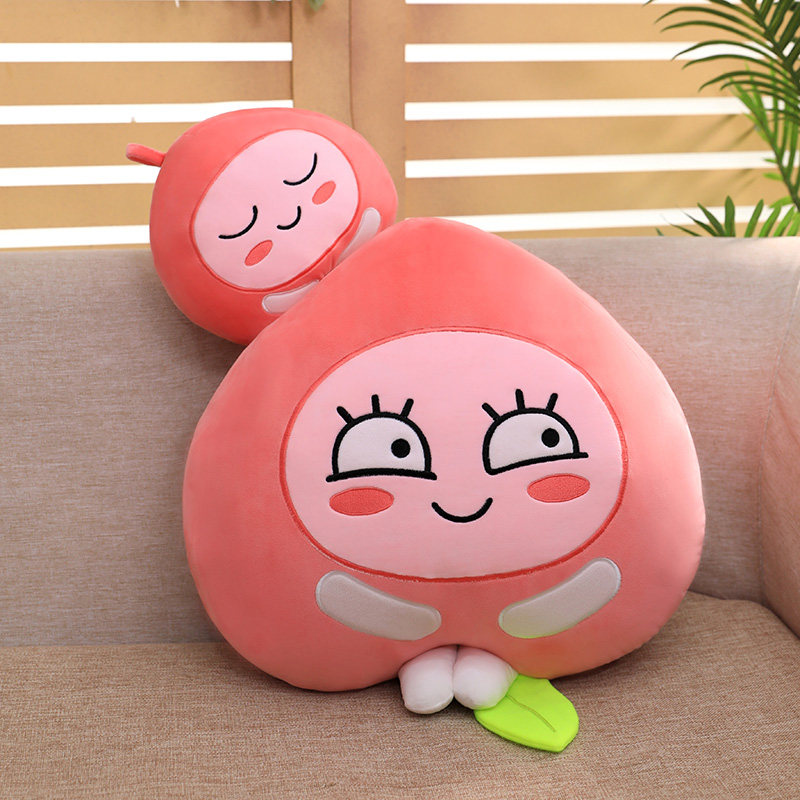 创意搞怪桃子公仔毛绒玩具床上抱着睡觉抱枕儿童毛绒布艺类玩具