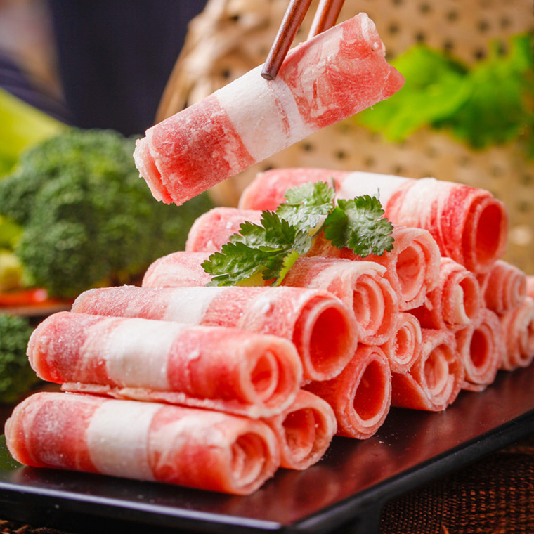 肉片肉卷内蒙古草原羔羊火锅清真羊肉锡盟涮羊羊肉卷