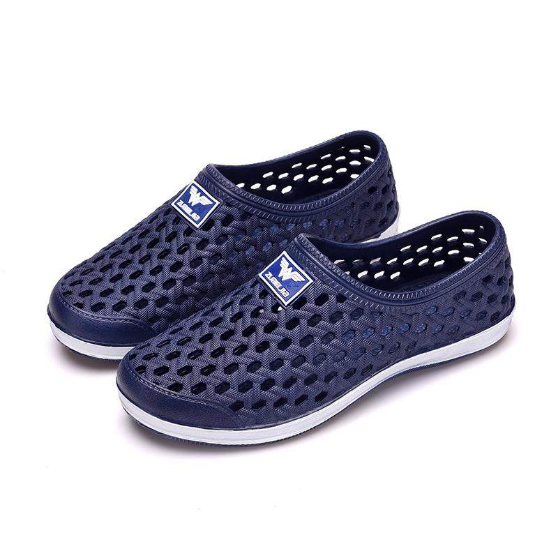 包头塑胶胶鞋男夏凉鞋透气沙滩休闲鞋雨鞋洞洞洞洞鞋