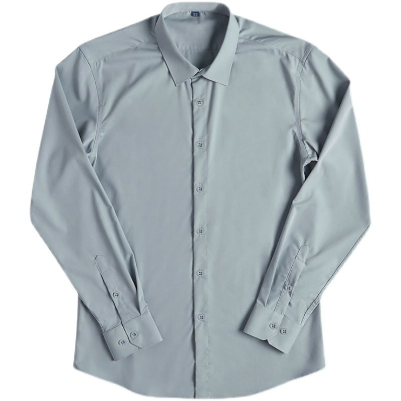 脊椎动物男装清爽蛋壳浅蓝绿色抗皱衬衫莫兰兰迪衬衫