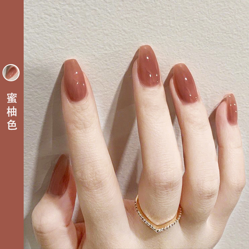 甲油2022年新款蜜柚柚色冰透果冻指甲油夏天网红甲油胶