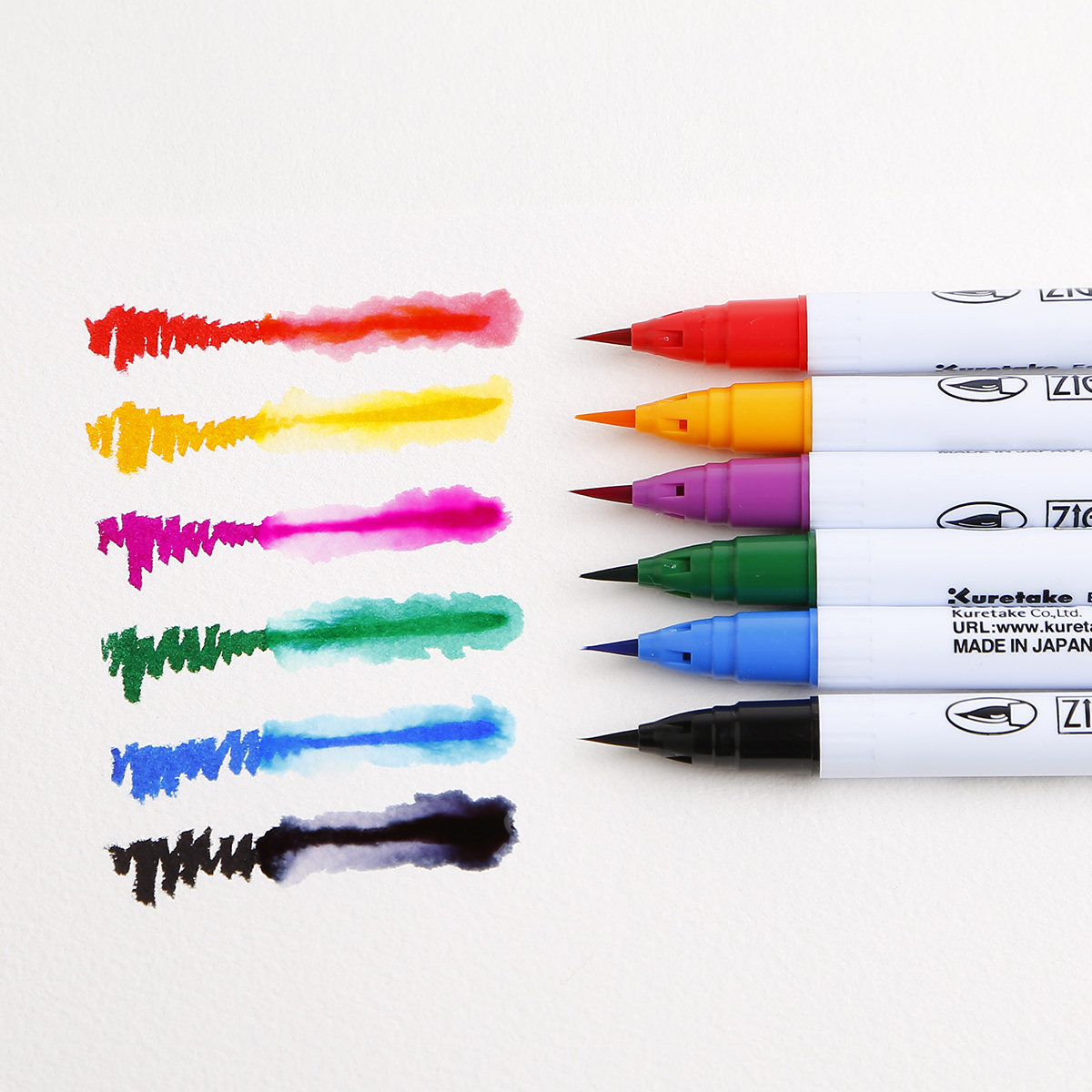 日本进口吴竹zig 软尖水彩笔笔尖 水墨画毛笔水彩颜料手绘笔软笔