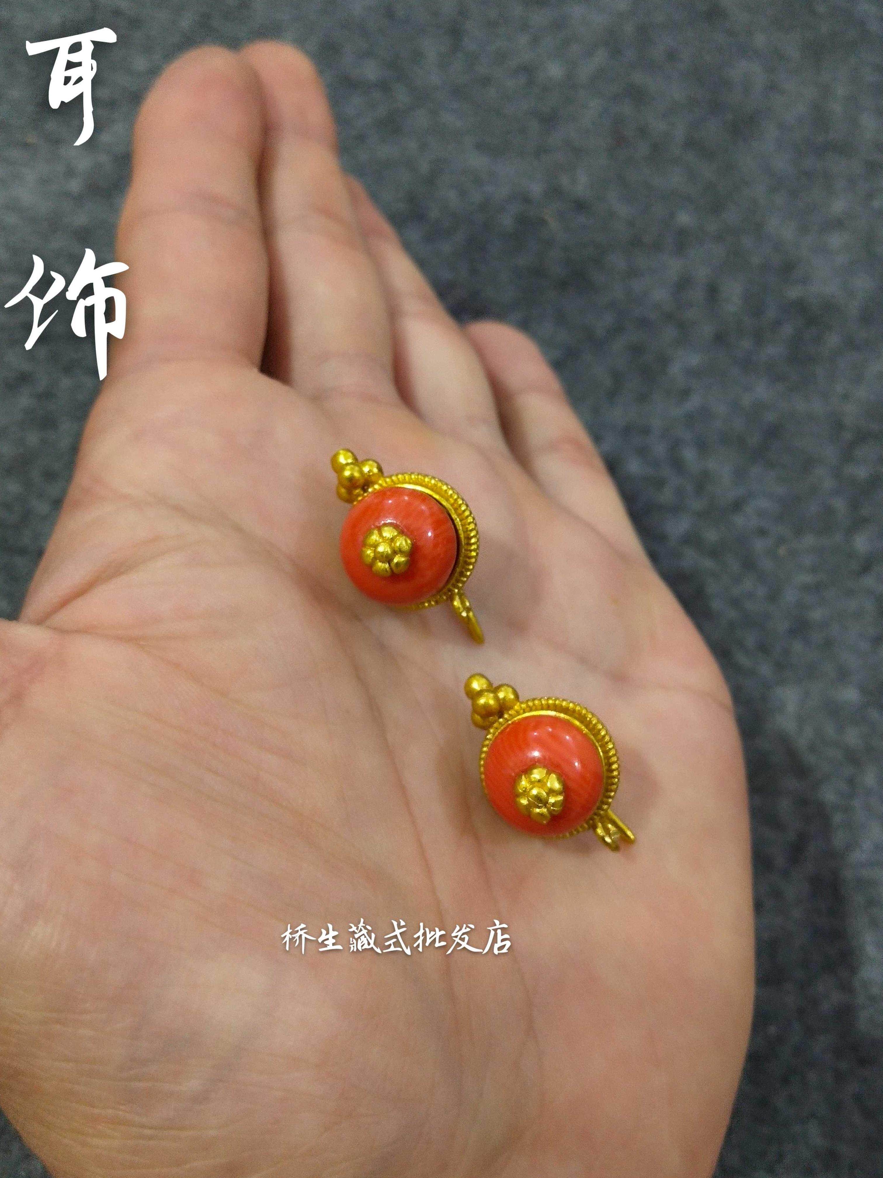 苏拉克耳饰西藏新品藏式配饰民族风耳环镀金特色耳环