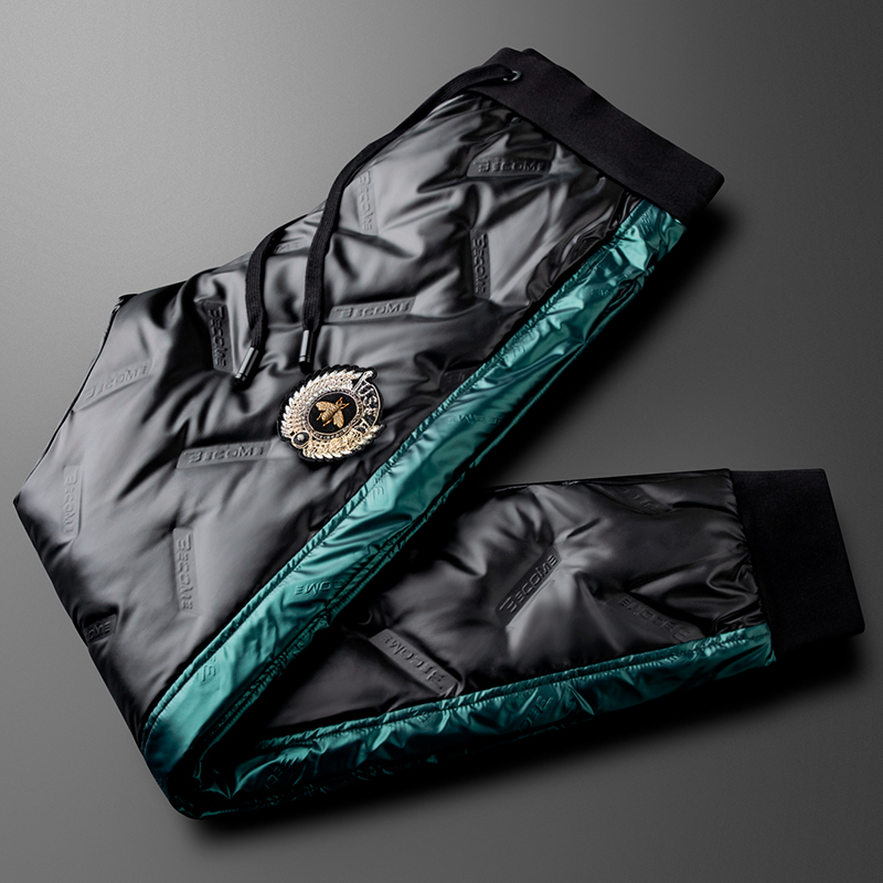 防寒羽绒裤男外穿修身保暖户外运动鸭绒裤子男士潮牌束脚休闲裤厚