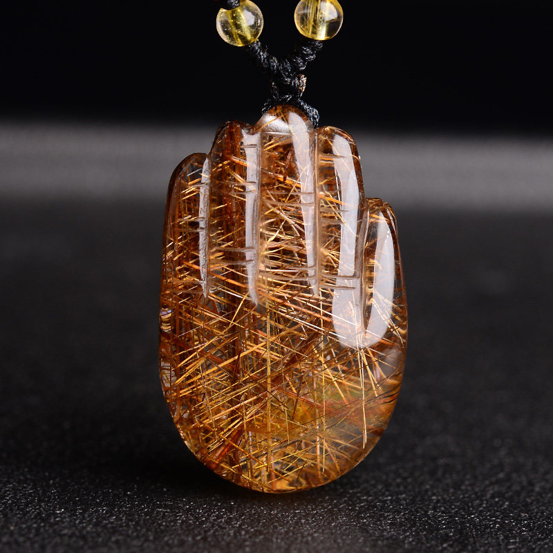 开光铜钛晶羊兔拱福属猪吊坠保岁生肖猪饰物水晶发晶饰品羊兔递吉