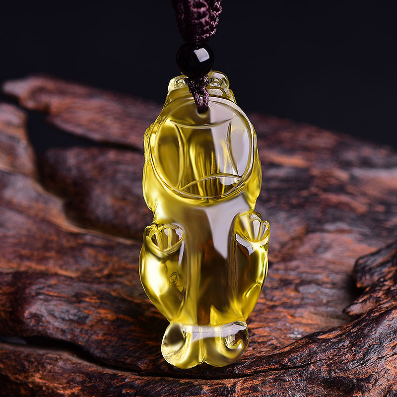 貔貅天然黄水晶吊坠招财男女随身挂件项链礼物项坠