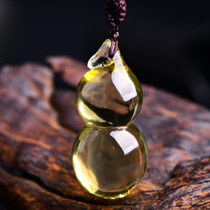 葫芦天然黄水晶福禄吊坠本命年礼物平安水晶项链项坠