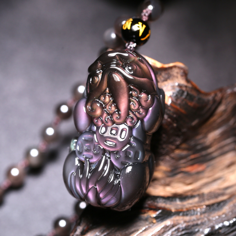 曜石貔貅宫妃幻世红眼吊坠冰种舞貅钱币霸王项坠